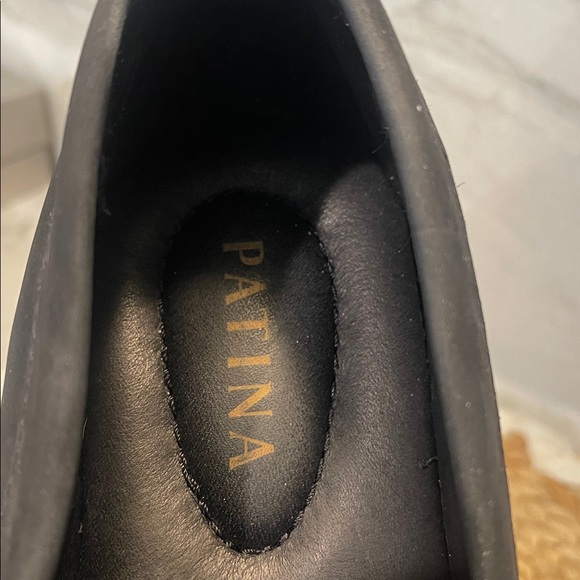 Patina Portland Leather Zoe Chunky Preppy Loafer Black Suede Size 9 - Picture 2 of 6